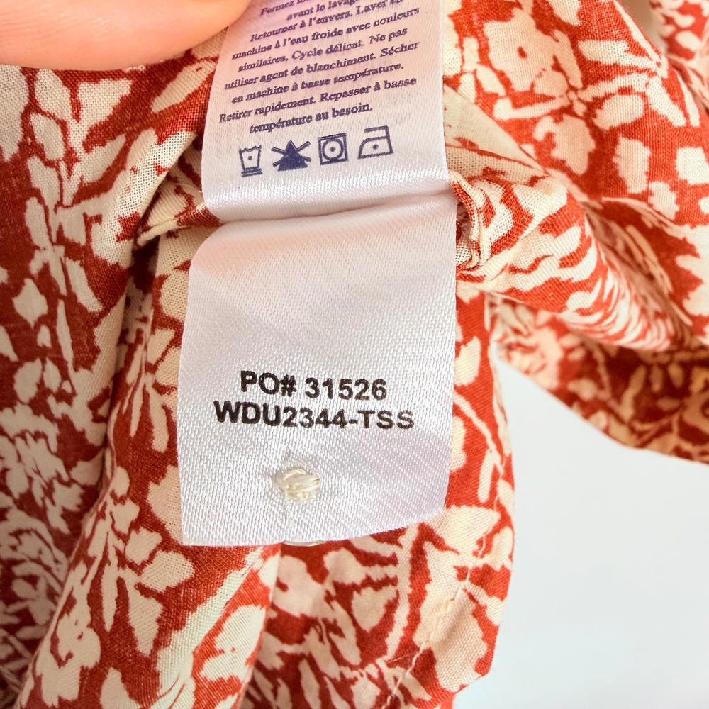 Faherty Carmel Floral Organic Cotton Midi Button Front Shirtdress Medium Coastal - Picture 12 of 12